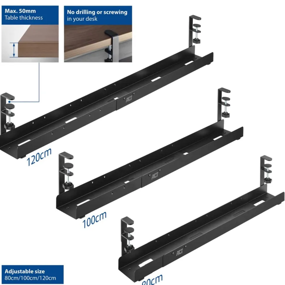 ACT Kabelgoot Zwart 76 x 125 x 6 cm