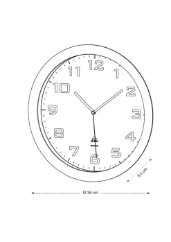 Alba Analoge Wandklok HORISSIMO N 38 x 5,5cm Zwart
