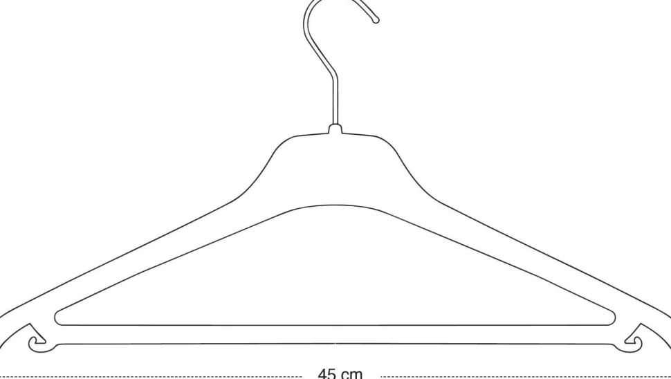 Alba Hangers PMBASIC PL Plastic 450 x 220mm Zwart 20 Stukken