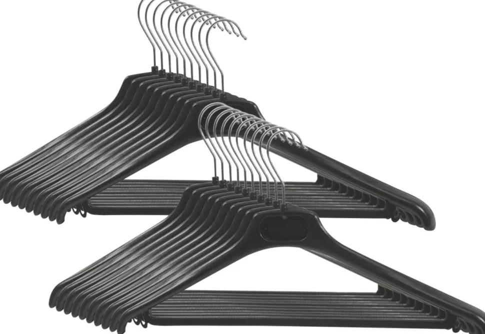 Alba Hangers PMBASIC PL Plastic 450 x 220mm Zwart 20 Stukken