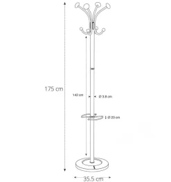Alba Kapstok PMVIENA 38 x 350 x 1790 mm Zilver Grijs