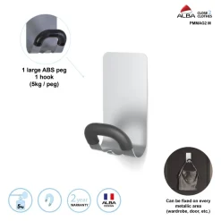 Alba Magnetische kapstok Zilver, zwart