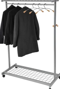 Alba Mobiele Kledingrek Lux6 1143 x 559 x 1.829 mm Staal, hout Zilver