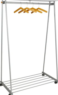 Alba Mobiele Kledingrek Oslo 1150 x 620 x 1780 mm Staal, hout Grijs