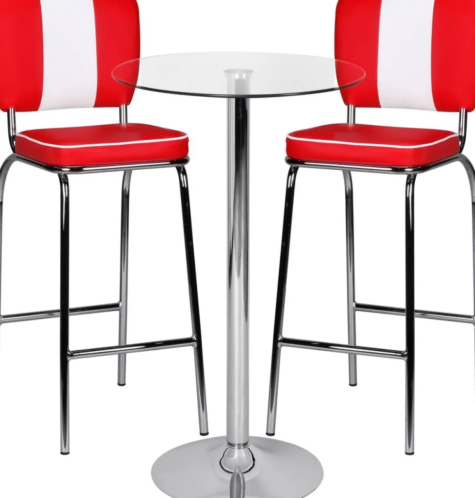 AMSTYLE Bar Tafel SPM3.054 Zilver 60 x 60 x 105 cm