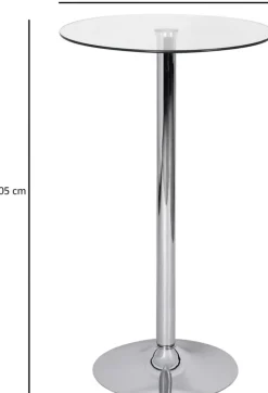 AMSTYLE Bar Tafel SPM3.054 Zilver 60 x 60 x 105 cm