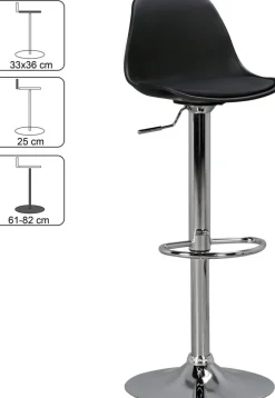 AMSTYLE Barkruk SPM2.001 Zwart