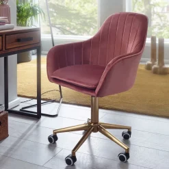 AMSTYLE Bureaustoel Basismechanisme Vaste armleuning Hoogteverstelbaar Roze Max. 120 kg SPM1.431 1050 x 540 x 540 mm