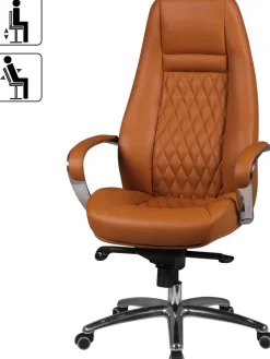 AMSTYLE Bureaustoel Permanent contact Vaste armleuning Hoogteverstelbaar Bruin Max. 120 kg SPM1.299 1300 x 680 x 680 mm