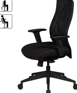 AMSTYLE Bureaustoel Synchroonmechanisme Hoogteverstelbaar Armleuning Zwart Max. 120 kg SPM1.275 1130 x 650 x 650 mm