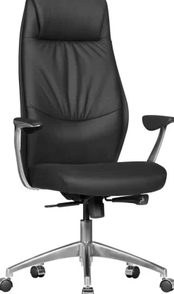 AMSTYLE Bureaustoel Synchroonmechanisme Vaste armleuning Hoogteverstelbaar Zwart Max. 120 kg SPM1.141 1270 x 670 x 580 mm