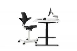 BakkerElkhuizen Work and Move Elektrisch Hoogteverstelbaar Zit-sta-bureau Rechthoekig Wit H-Frame 1.600 (B) x 700 (D) x 1.260 (H) mm Kunststof, spaanplaat, staal