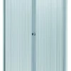 Bisley EuroTambour Roldeurkast Kunststof, Staal 4 Planken 1.200 x 430 x 1.980 mm Zilver
