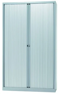 Bisley EuroTambour Roldeurkast Kunststof, Staal 4 Planken 1.200 x 430 x 1.980 mm Zilver