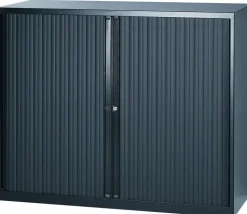 Bisley EuroTambour Roldeurkast Kunststof, Staal 2 Planken 1.200 x 430 x 1.029 mm Zwart