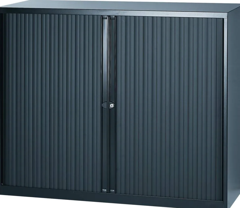 Bisley EuroTambour Roldeurkast Kunststof, Staal 2 Planken 1.200 x 430 x 1.029 mm Zwart