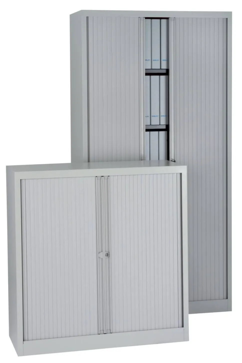 Bisley EuroTambour Roldeurkast Kunststof, Staal 2 Planken 1.200 x 430 x 1.029 mm Zilver