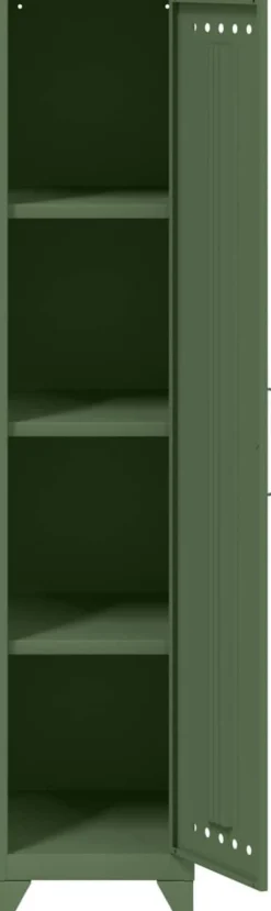 Bisley Fern Garderobekast Metaal Niet afsluitbaar 380 x 510 x 1.800 mm Olijfgroen
