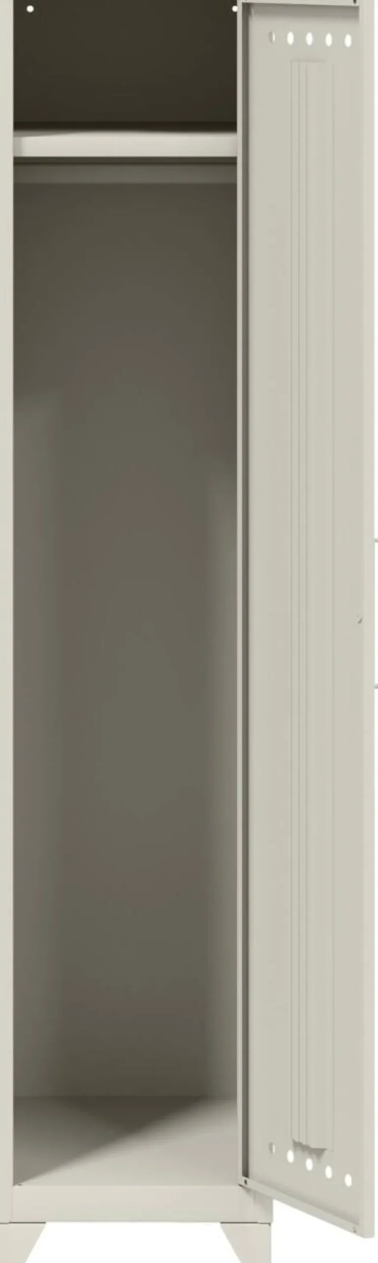 Bisley Fern Garderobekast Metaal Niet afsluitbaar 380 x 510 x 1.800 mm Verkeerswit