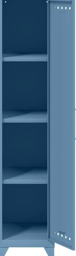 Bisley Fern Garderobekast Metaal Niet afsluitbaar 380 x 510 x 1.800 mm Blauw
