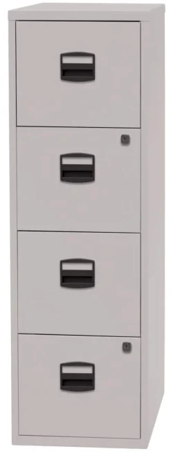 Bisley Home Staal Archiefkast 4 Lades Afsluitbaar 413 x 400 x 1,321 mm Grijs