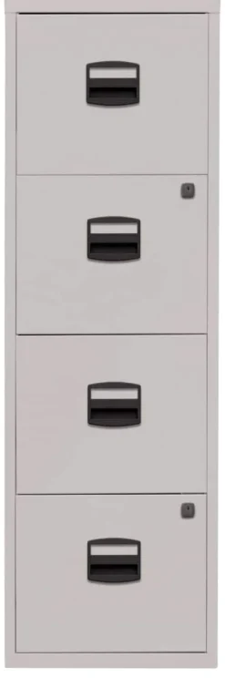 Bisley Home Staal Archiefkast 4 Lades Afsluitbaar 413 x 400 x 1,321 mm Grijs