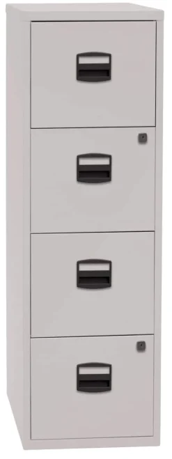 Bisley Home Staal Archiefkast 4 Lades Afsluitbaar 413 x 400 x 1,321 mm Grijs