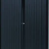 Bisley Hoog Roldeurkast Kunststof, staal 4 Planken Afsluitbaar 1.200 x 430 x 1.980 mm Zwart