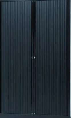 Bisley Hoog Roldeurkast Kunststof, staal 4 Planken Afsluitbaar 1.200 x 430 x 1.980 mm Zwart