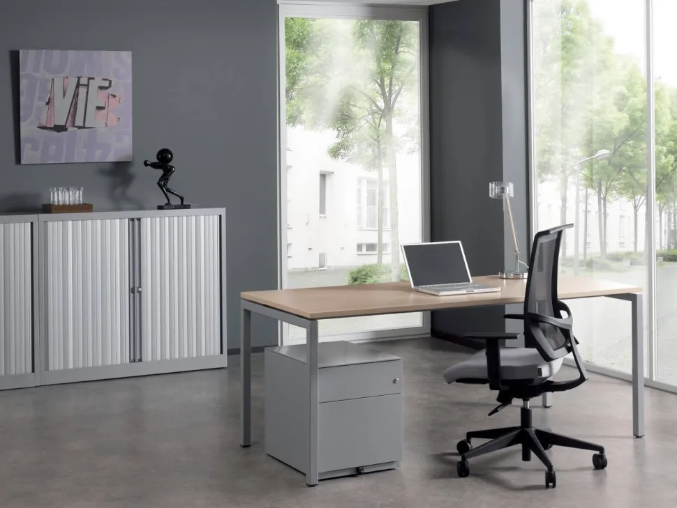 Bisley Quattro Basic Bureau Eiken 1.800 (B) x 800 (D) x 740 (H) mm Melamine, Staal