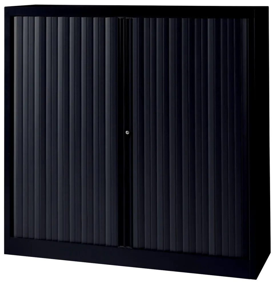 Bisley Roldeurkast Kunststof, metaal 2 Planken Afsluitbaar 1.200 x 430 x 1.181 mm Zwart