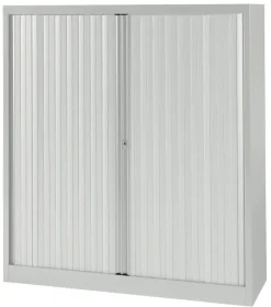 Bisley Roldeurkast Kunststof, metaal 3 Planken Afsluitbaar 1.200 x 430 x 1.330 mm Grijs