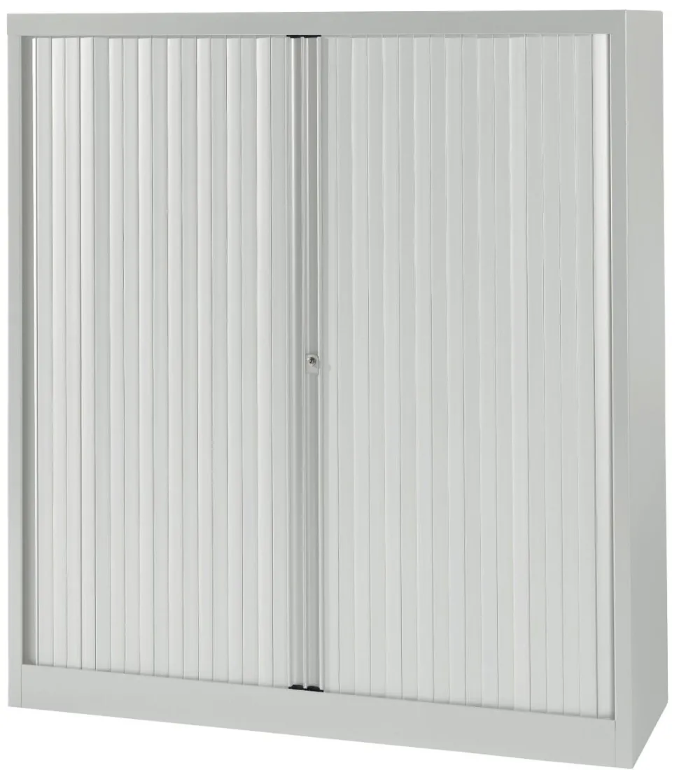 Bisley Roldeurkast Kunststof, metaal 3 Planken Afsluitbaar 1.200 x 430 x 1.330 mm Grijs
