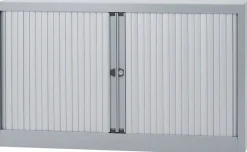 Bisley Roldeurkast Kunststof, metaal 1 Plank Afsluitbaar 1.200 x 430 x 695 mm Grijs