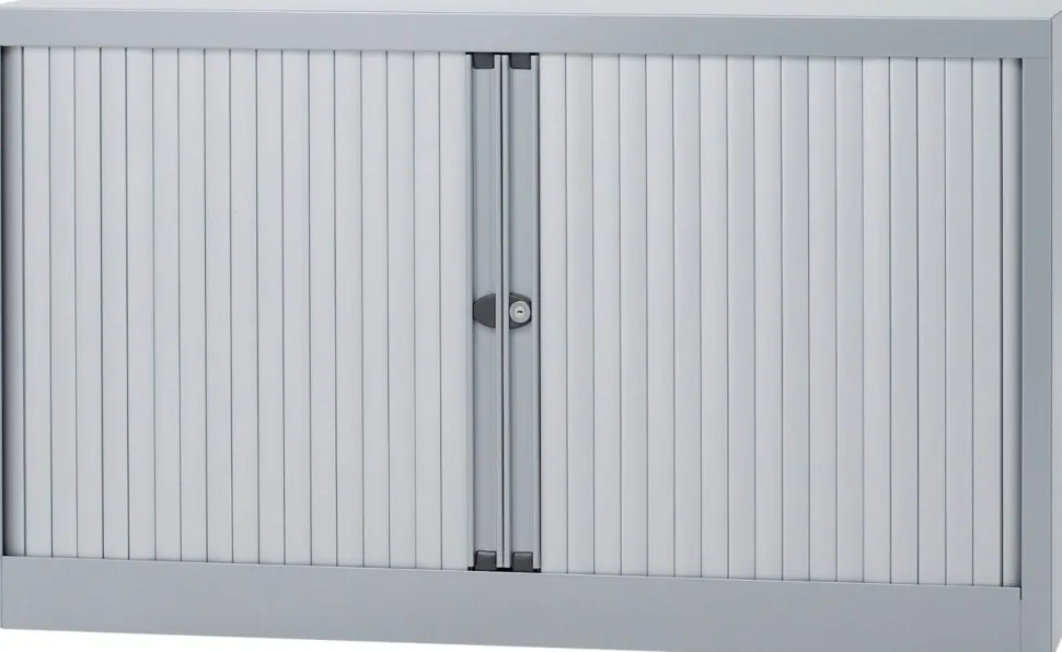 Bisley Roldeurkast Kunststof, metaal 1 Plank Afsluitbaar 1.200 x 430 x 695 mm Grijs