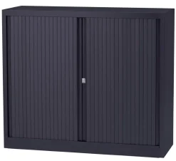 Bisley Roldeurkast Kunststof, Staal 1 Plank Afsluitbaar 1.200 x 430 x 1.030 mm Donkergrijs