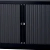 Bisley Roldeurkast Kunststof, metaal 1 Plank Afsluitbaar 1.200 x 430 x 695 mm Zwart