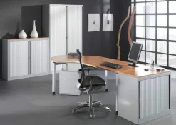 Bisley Roldeurkast Kunststof, metaal 1 Plank Afsluitbaar 1.200 x 430 x 695 mm Zwart