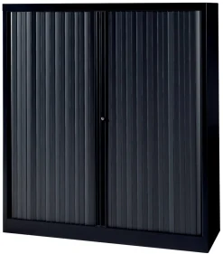 Bisley Roldeurkast Kunststof, metaal 3 Planken Afsluitbaar 1.200 x 430 x 1.330 mm Zwart