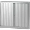 Bisley Roldeurkast Kunststof, Staal 1 Plank Afsluitbaar 1.200 x 430 x 1.030 mm Zilver