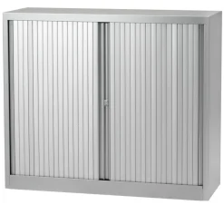 Bisley Roldeurkast Kunststof, Staal 1 Plank Afsluitbaar 1.200 x 430 x 1.030 mm Zilver