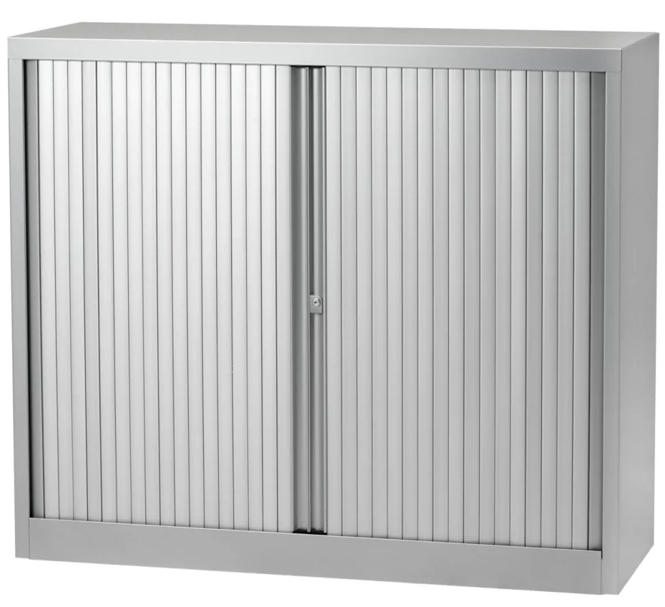 Bisley Roldeurkast Kunststof, Staal 1 Plank Afsluitbaar 1.200 x 430 x 1.030 mm Zilver