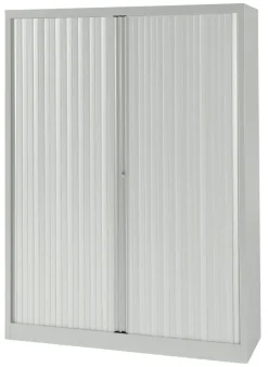 Bisley Roldeurkast Kunststof, metaal 3 Planken Afsluitbaar 1.200 x 430 x 1.637 mm Grijs