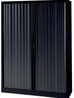 Bisley Roldeurkast Kunststof, metaal 3 Planken Afsluitbaar 1.200 x 430 x 1.637 mm Zwart