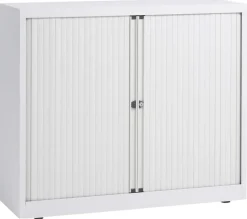 Bisley Roldeurkast Kunststof, Staal 1 Plank Afsluitbaar 1.000 x 430 x 1.030 mm Wit