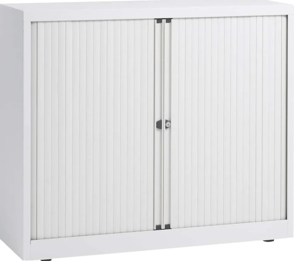 Bisley Roldeurkast Kunststof, Staal 1 Plank Afsluitbaar 1.000 x 430 x 1.030 mm Wit