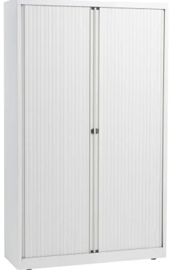 Bisley Roldeurkast Staal 4 Planken Afsluitbaar 1.200 x 430 x 1.980 mm Wit