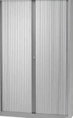 Bisley Roldeurkast Staal 4 Planken Afsluitbaar 1.200 x 430 x 1.980 mm Zilver