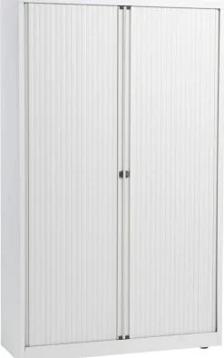 Bisley Roldeurkast Staal 4 Planken Afsluitbaar 1.000 x 430 x 1.980 mm Wit
