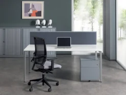 Bisley Scheidingswand Quattro desk basic Lichtgrijs Zilver 1.600 x 350 mm